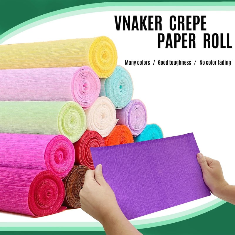 VNAKER Crepe Paper Roll Dark Green (9.8Inch x 8.2Ft/3Rolls), Thick Papel Crepe Set, Crepe Paper Sheet for Flower Making, Crepe Paper for Valentine's Day, Birthday Wedding Decoration DIY Craft - Image 4
